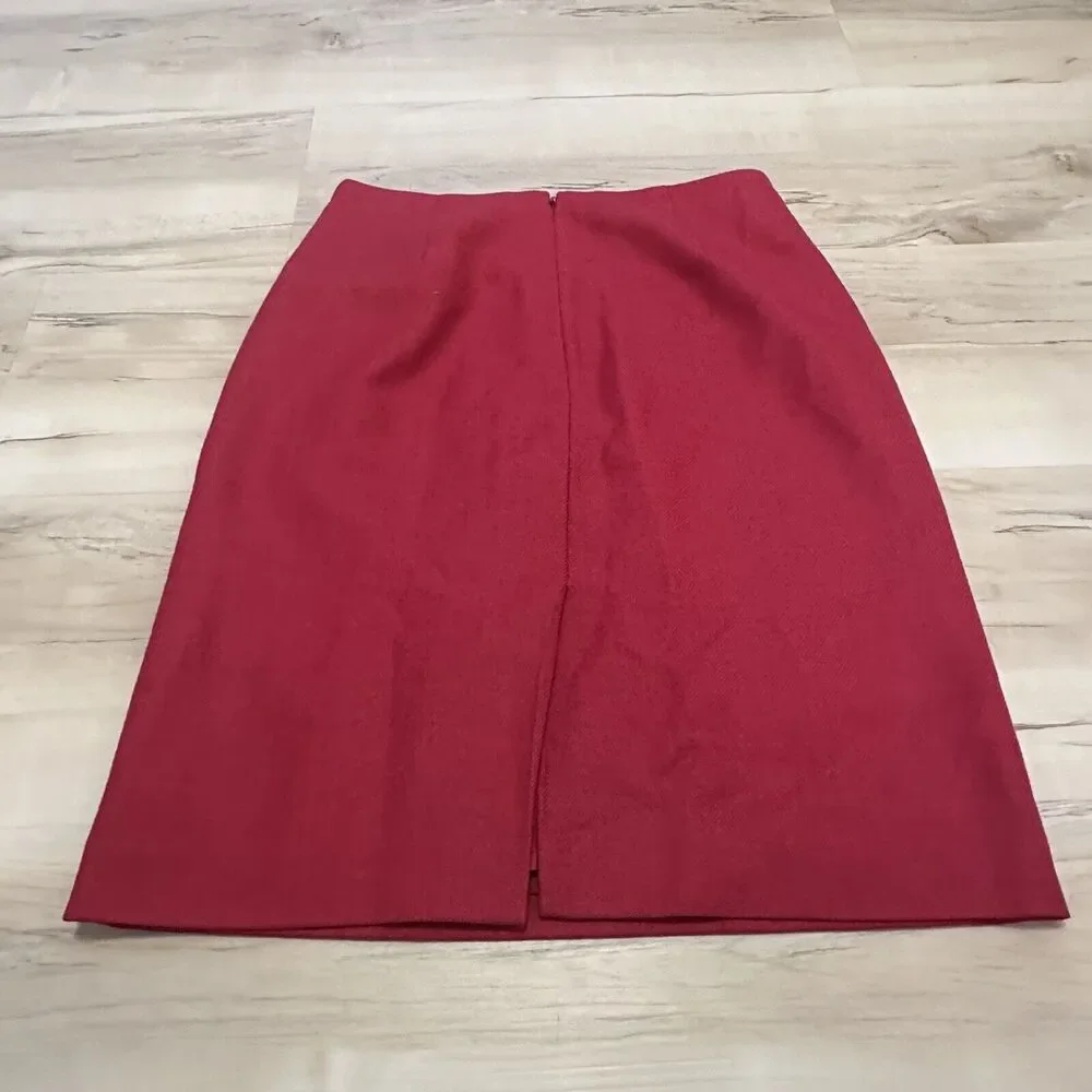 Hobbs London Women 8 Skirt Wool Blend A Line Lined Red Christmas‎